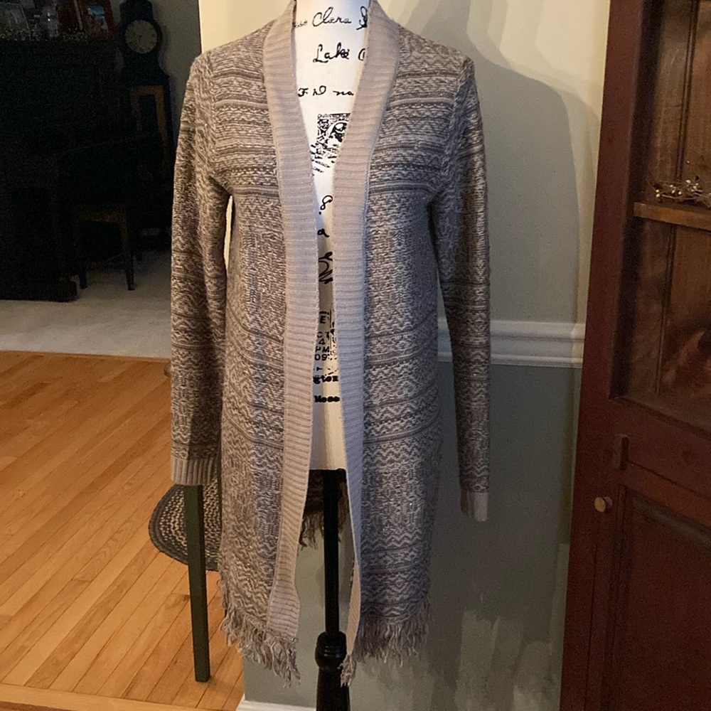 Knox Rose tan textured Cardigan Sweater
